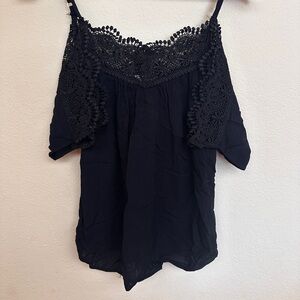 Gypsies & Moondust Elegant Black Lace Blouse